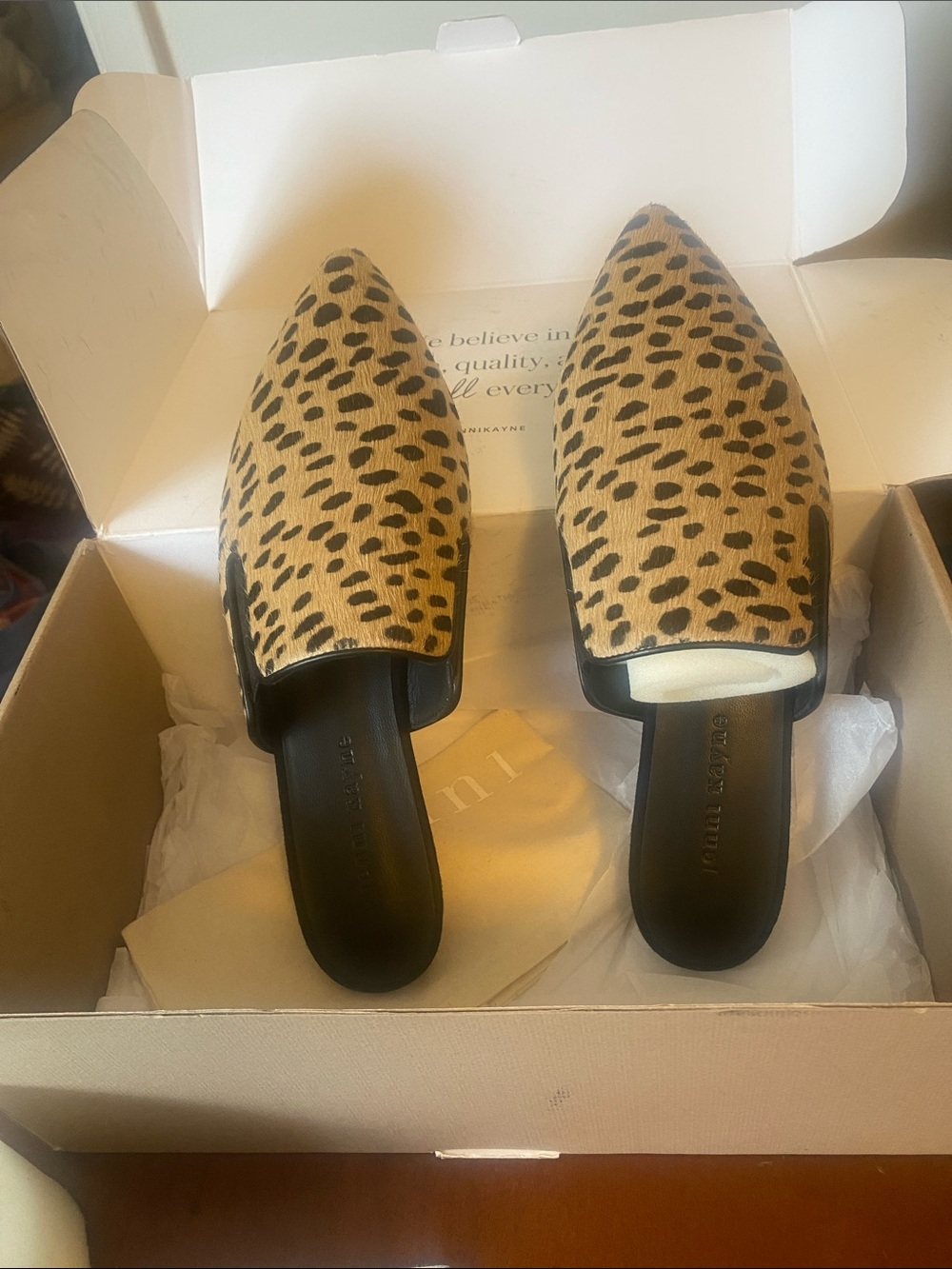 Jennie Kayne  Genuine  Calf Hair Mule Cheetah  39 EU/US 38.5. $425 new in box.